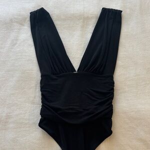 Free People Black Bodysuit